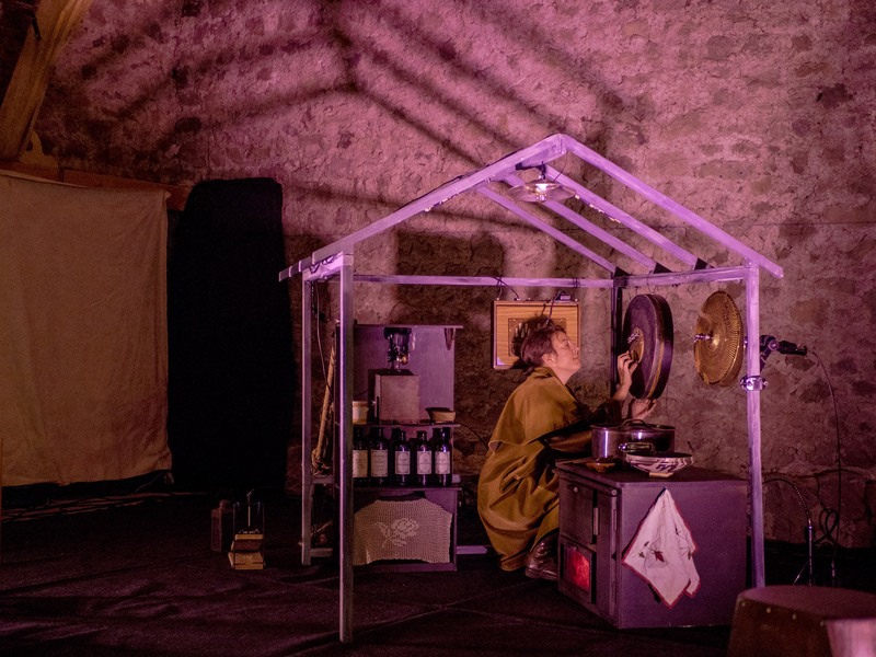 Peuplier et les cailloux secs